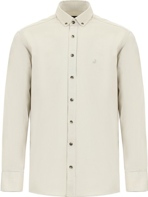 Abdullah Kiğılı Uzun Kol Regular Fit Pamuk Düğmeli Yaka Oxford Gömlek