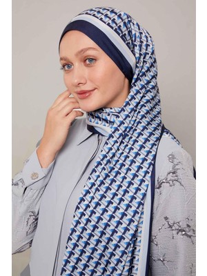 Lêvi D'or Lacivert Üç Boyut Desen Club Şal