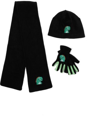 Polaris Pl Dıno Set B-5pr Yeşil Erkek Çocuk Atkı/bere/eldiven