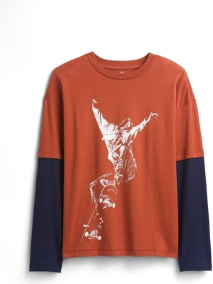 Gap Erkek Çocuk Relaxed Grafik Baskılı T-Shirt