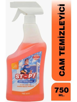 Stop Forte 750 ml Cam Temizleyici Sprey Türkiye Menşeli Leke Çıkarma Gücü ile Hızlı Temizlik