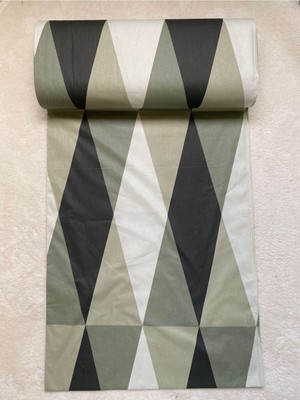 Bonny Home Melora %100 Pamuk Yeşil Geometrik Desenli Nevresimlik Metrelik Kumaş Geniş En | 100-240 cm