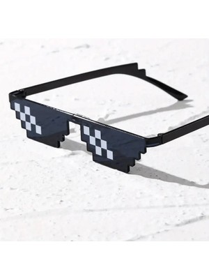 MCM Group Thug Life Trend Güneş Gözlüğü Mozaik Siyah Kedi Gözlükleri ( Lisinya )