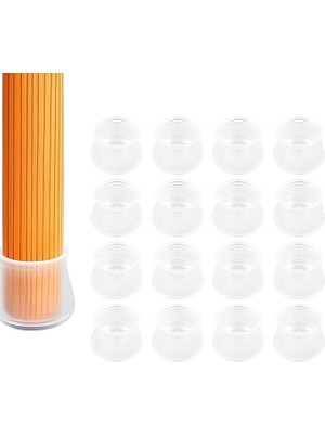 24 Adet Şeffaf Silikon Sandalye Bacak Koruyucu Kapak Seti | Kaymaz, Sessiz, Yuvarlak Mobilya Ayak Kılıfı | Zemin Koruma Için Şeffaf Silikon Ayak Pedleri | Masa Sandalye Ayak Uyumlu