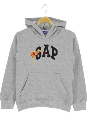 Erkek Sweat Kapşonlu Cepli, Nakışlı 2 Ip Şardonlu