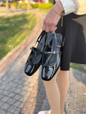 Love Shine Veria Kadın Küt Burun Topuklu Ayakkabı Modern ve Konforlu Tasarım Büyük Numara