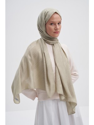 Carell Simetrik Jakar Italyan Ipekli Şal Soft Yeşil