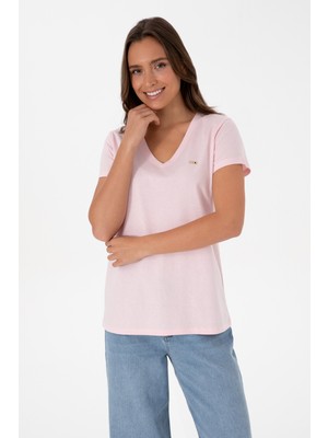 U.s. Polo Assn. Kadın Açık Pembe Tişört 50320026-VR078