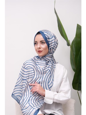 Eyşan İpek Art Deco Desenli Dijital Soft Şal