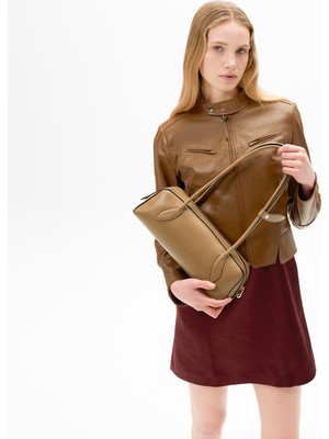 Desa Kadın Taba Deri Biker Ceket