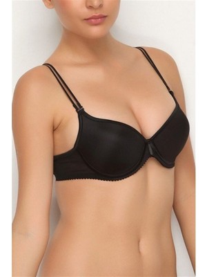 Yeni İnci Kadın Siyah Balenli Desteksiz Basic Sütyen Yeni Sezon