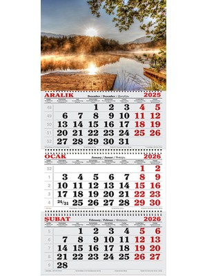 GENC DIJITAL BASKI 2026 Yılı Gemici Takvimi- Gölde Gündoğumu