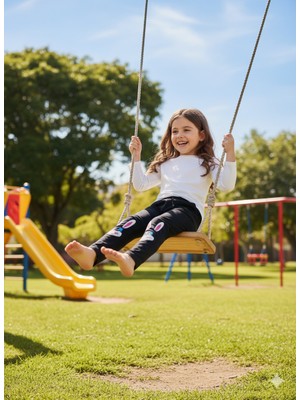 Isobel Ideal Sepet Tavşan Nakışlı %100 Pamuk  Kız Çocuk Tayt