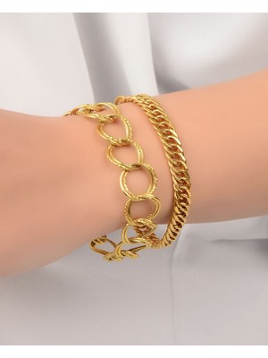 Kuyumcu Nurettin 14 gr (Gram) Dallas Samanyolu Ikili Kombin Kunye (916) Ayar Altın