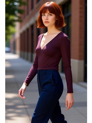 PayBuy Kadın Ekru V Yaka Fitted Crop Uzun Kol Dantel Detaylı Anvelop Kışlık Pamuklu Elastan Bluz Kaliteli