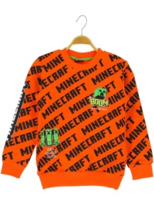 Atabay Kids Erkek Sweatshirt Mınecraft Baskılı 2 Iplik Şardonlu