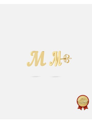 14 Ayar Altın Harfli Küpe