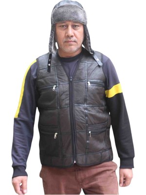 Sir Cliffson Hakiki Kuzu Derisi Iç Kısmı Gerçek Kürklü Erkek Yelek