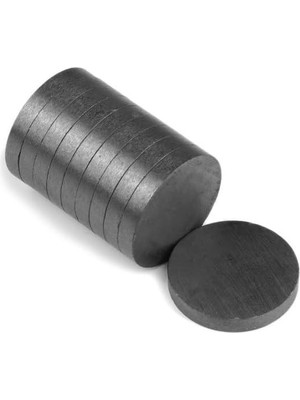 Yuvarlak Ferrit Oksit Siyah Kömür Mıknatıs Magnet 18X3 mm 100 Adet