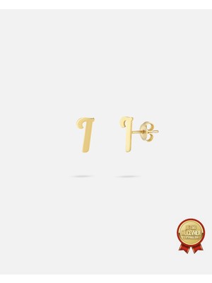 14 Ayar Altın Harfli Küpe
