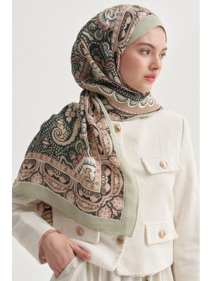 Carell Olea Soft Yeşil Nilla Pamuklu Şal