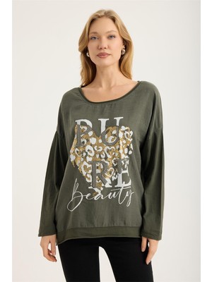 Home Store Yaldızlı Kalp Pure Bluz