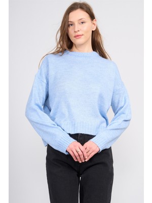 Çetinkaya Fithit 2059 Kadın Bisiklet Yaka Akrilik Triko Açık Mavi