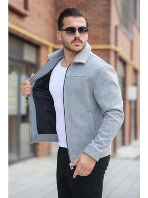 Baselco Basic Premium Polo Yakalı Kaşe Ceket/mont - Erkek Slim Fit Suni Deri Şık Tasarım