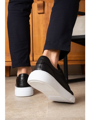 Safari Ayakkabı Tommy Erkek  Deri Sneaker Ayakkabı Siyah