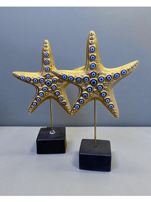 Gitti Gitti Deniz Yıldızı Nazarlıklı Gold Ikili Dekor Seti