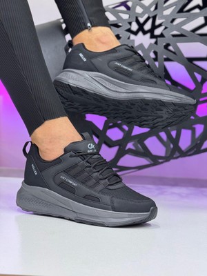 Homiro Unisex Fuspetli Su Geçirmez Spor Ayakkabı - Siyah Füme