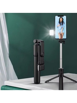 Tedaks Kendiliğinden LED Işıklı Kumandalı Uzayabilen Selfie Çubuğu,masa Üstü Tripod