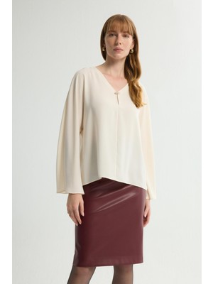 Love My Body Yarasa Kollu Bluz Vanilya 115L9667000