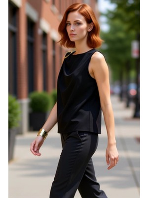 PayBuy Zarif Drapeli ve Metal Toka Detaylı Kadın Bluz Kaliteli Şık Rahat Modern Zarif Günlük