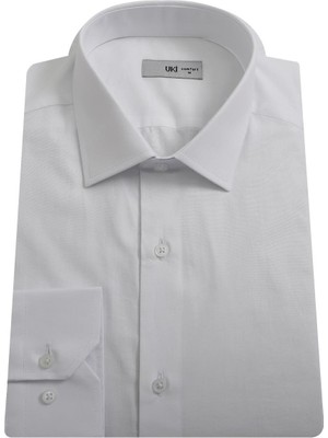 Uki Beyaz Comfort Fit Uzun Kol Gömlek