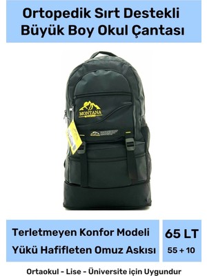 Enenstyle Büyük Boy Ortopedik & Terletmeyen Konfor Modeli Çok Gözlü Bölmeli Lise Ortaokul Okul Sırt Çantası