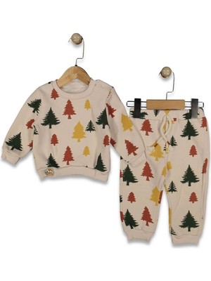 Necix's 244265 Unisex Bebek Ahlat Ağaç Desenli Şardonlu 2'li Takım