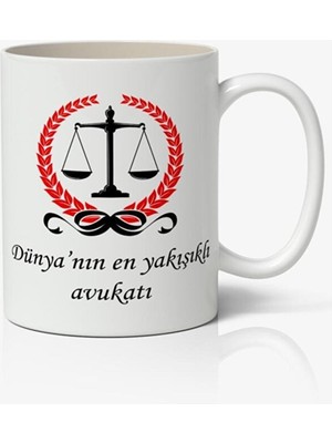 Toyaso Avukatlar Günü Dünyanın En Yakışıklı Avukatı Temalı Beyaz Kupa Bardak Sevgiliye Arkadaşa Hediye
