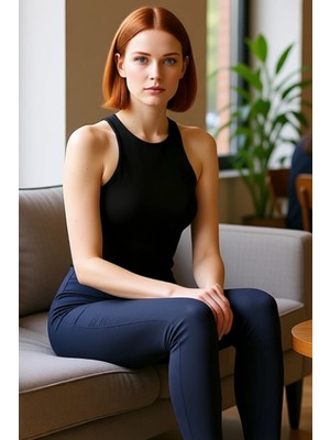 FRM Kadın Örme Halter Yaka Üst Spor ve Günlük Kullanım Için Ideal Kaliteli Şık Rahat Modern Zarif