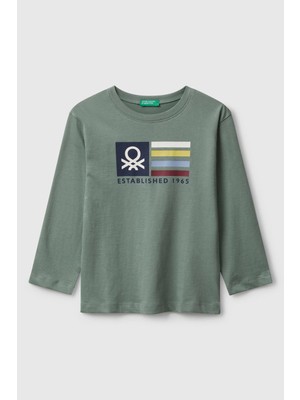 United Colors Of Benetton Erkek Çocuk Uzun Kol Tshirt 10JZ 1/6 Yaş