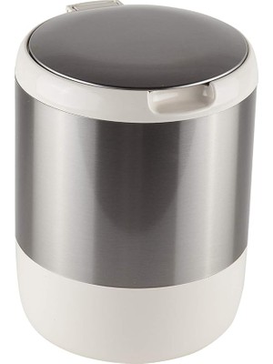 Misda Store Pasifik Kapaklı Çöp Kovası, 3lt, 15.5X20 Cm, Bej