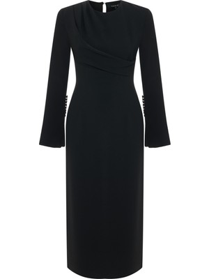 Drapeli Midi Elbise 26W40829