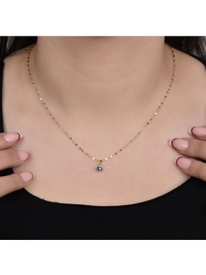 Kuyumcu Nurettin 1,40 gr (Gram) Aynalı Göz Uçlu Kolye Zincir 45 cm 14 Ayar Altın