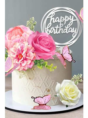 Pastry Planet Pasta Üstü Sunum Süsleme Şakayık Gül Seti Mor