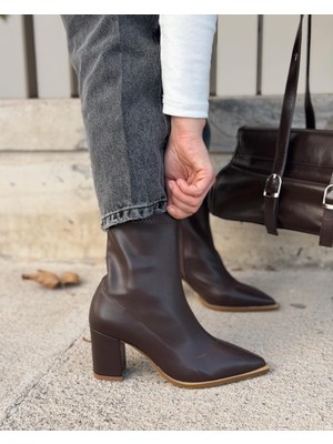 I Love Shoes Selvora Streç Mat Deri Kahverengi Kadın Bot