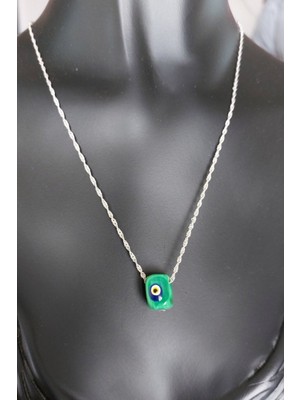 Özgür Takı 925 Ayar Gümüş Nazar Boncuklu Singapur Zincir