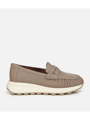 Hotiç 01AYH312850A450 KADIN Deri Vizon Yumuşak Dokulu Günlük Loafer