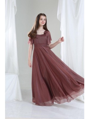 Giyinse Masal Kız Çocuk Abiye Gül Kurusu