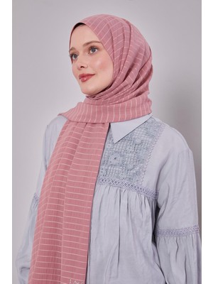 Pembe Çizgili Cazz Şal