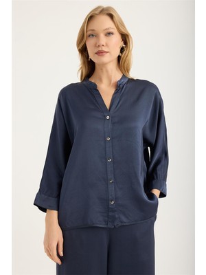 Home Store Dik Yaka ¾ Kol Yarasa Gömlek